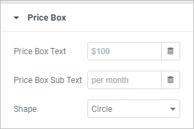 Price Table - Price Box